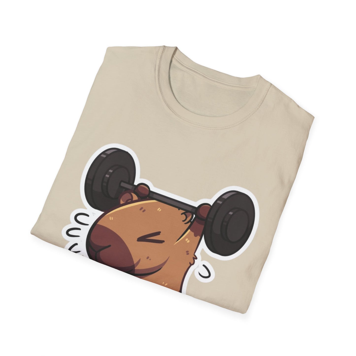 Cute Weightlifting Capybara Unisex Softstyle T-Shirt