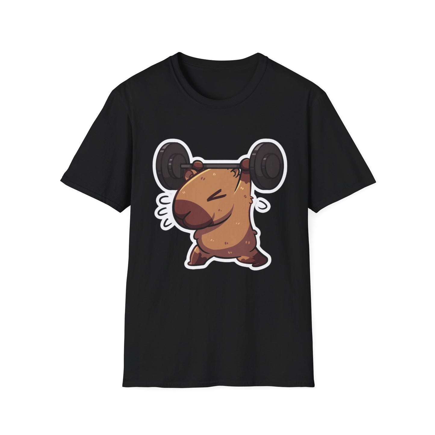 Cute Weightlifting Capybara Unisex Softstyle T-Shirt