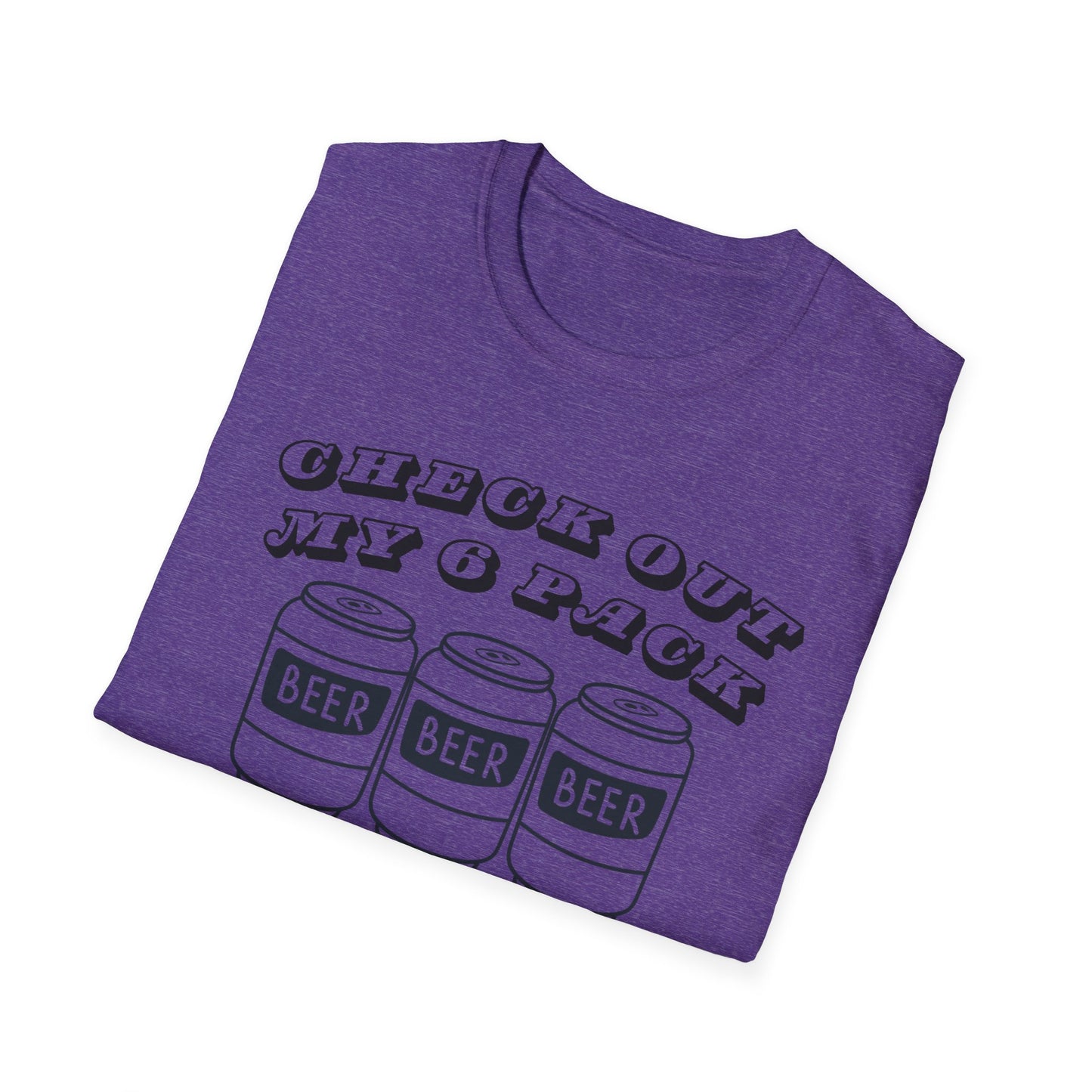 Funny Beer Graphic Unisex T-Shirt - "Check Out My 6 Pack" - Perfect for Parties and Casual Wear