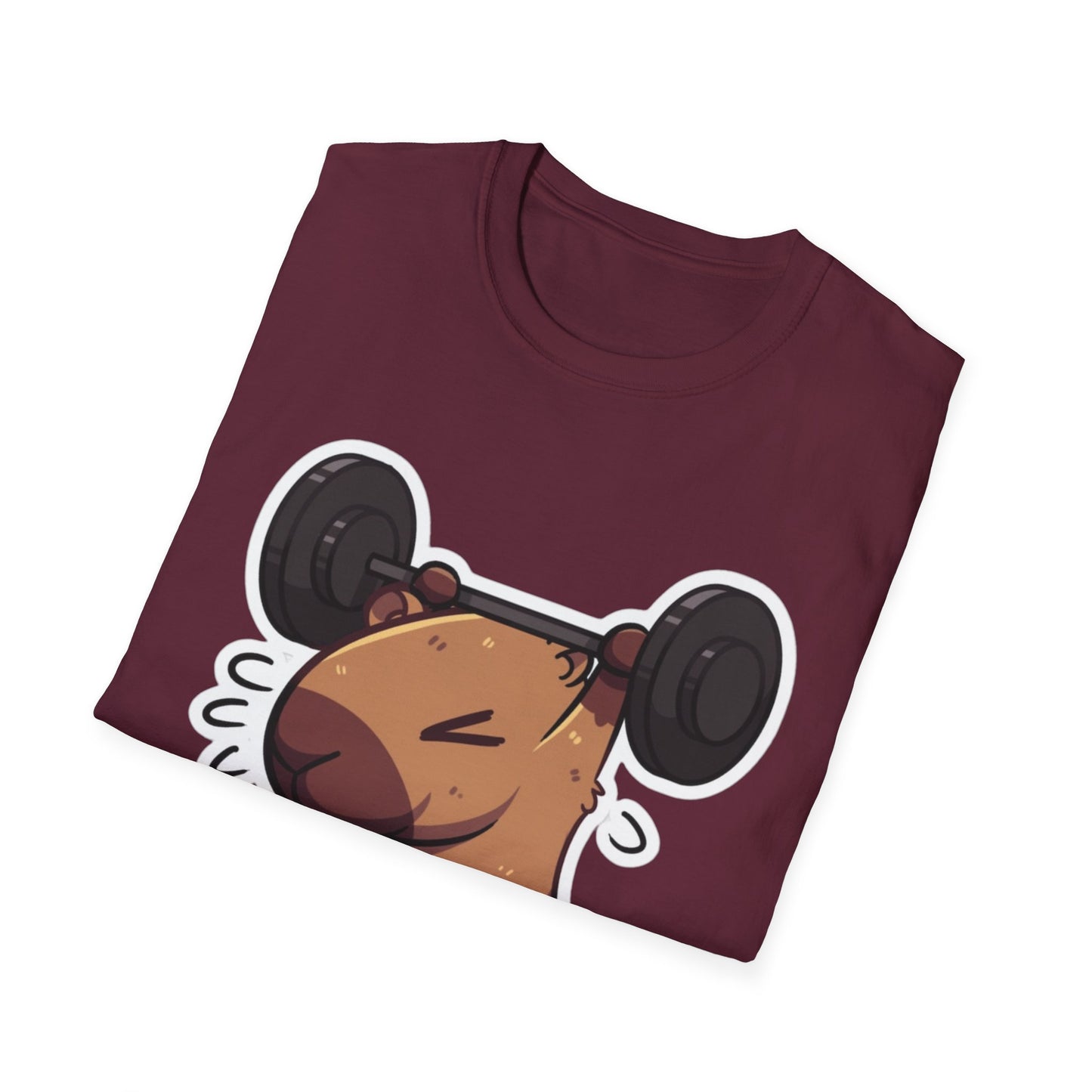 Cute Weightlifting Capybara Unisex Softstyle T-Shirt