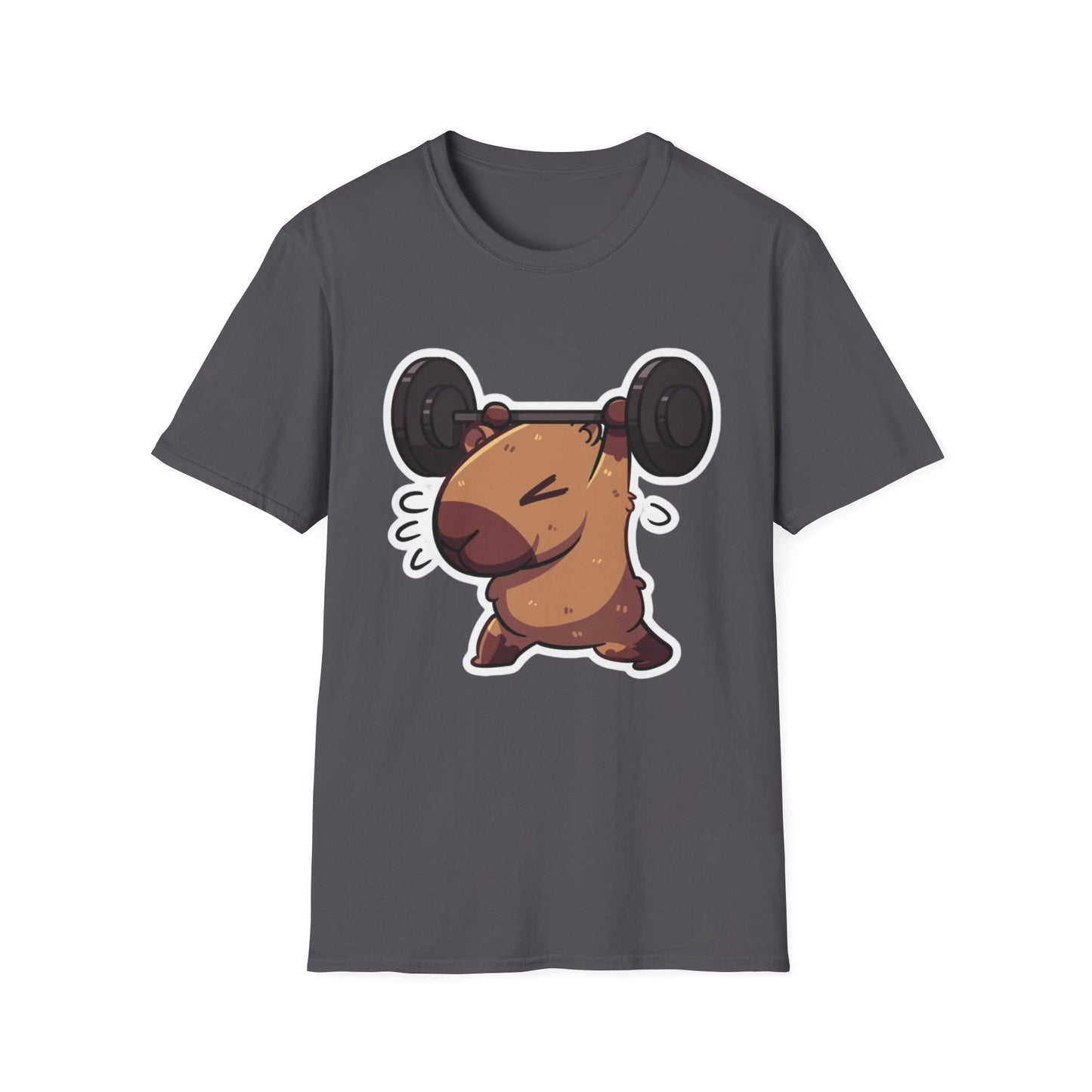 Cute Weightlifting Capybara Unisex Softstyle T-Shirt