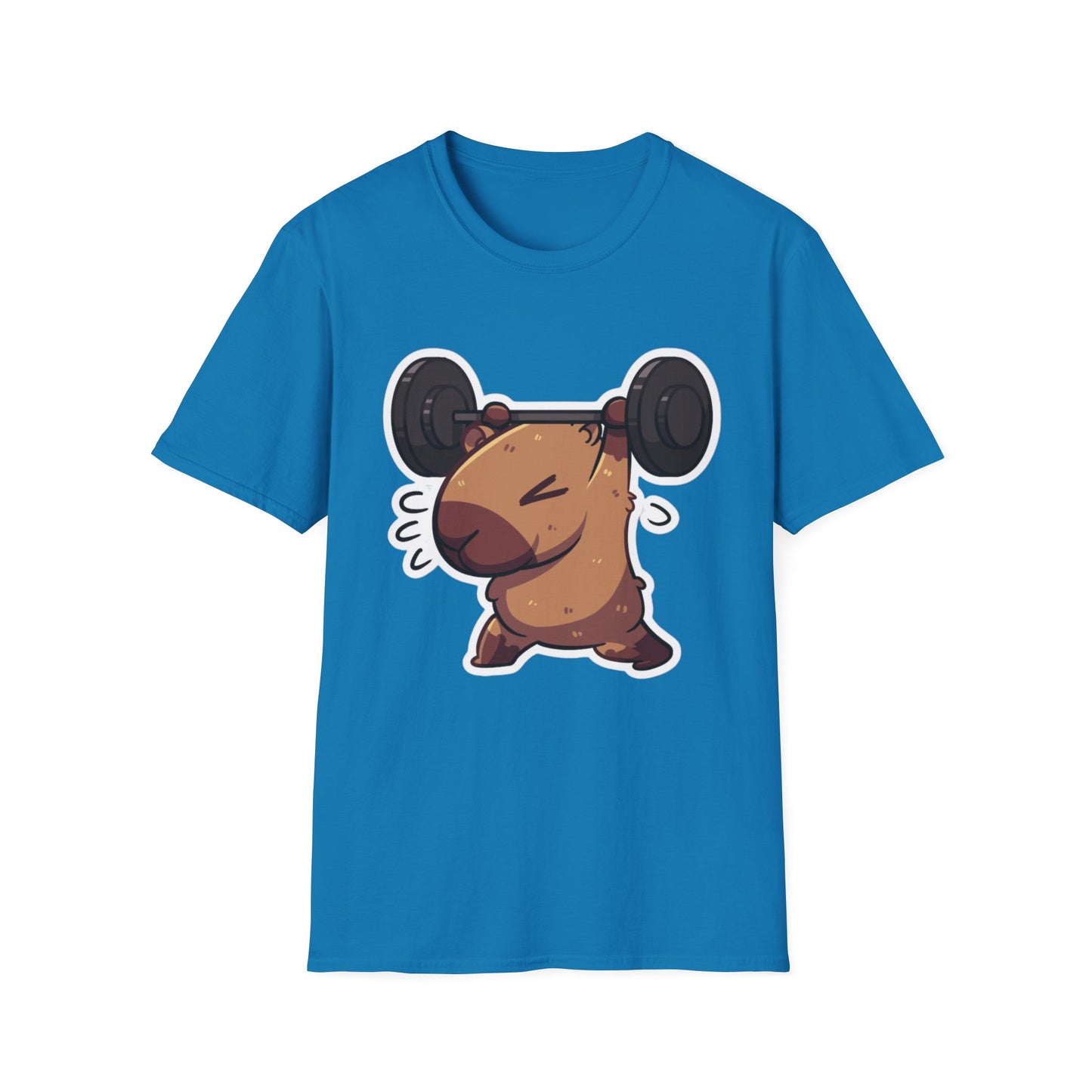 Cute Weightlifting Capybara Unisex Softstyle T-Shirt