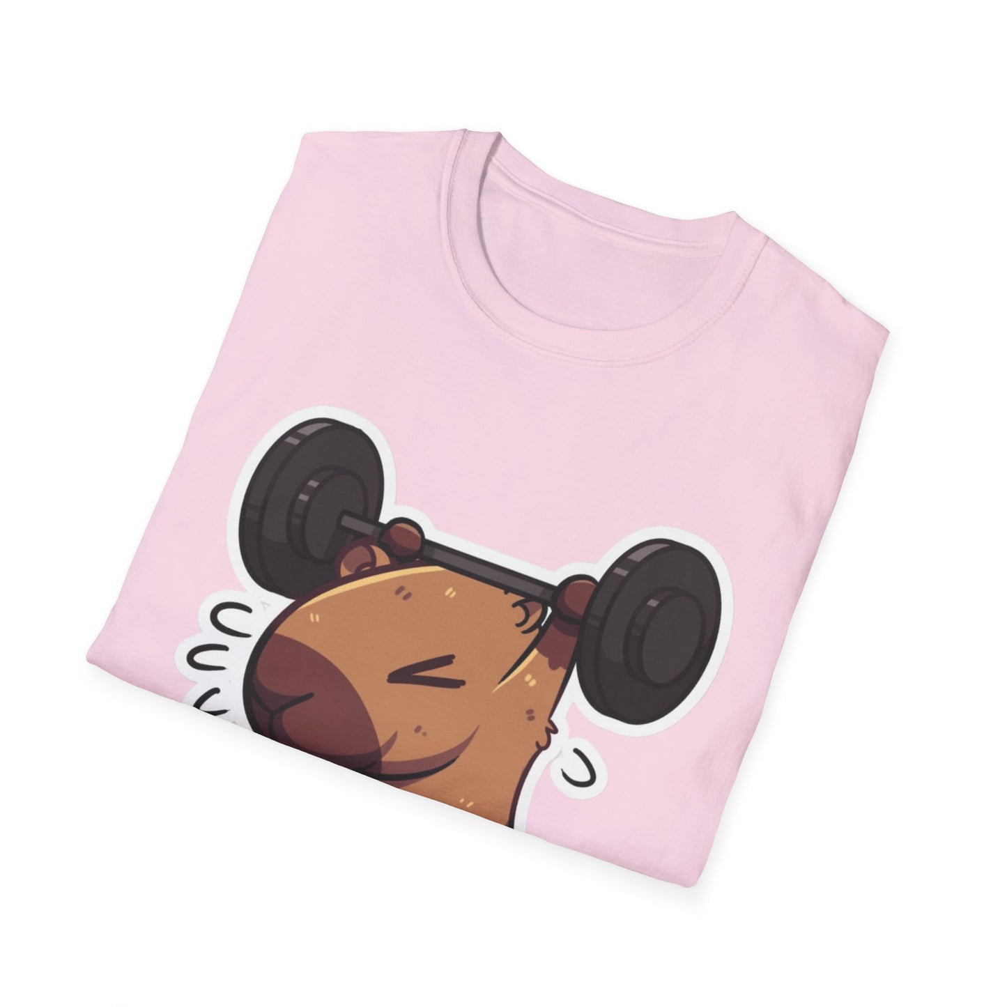 Cute Weightlifting Capybara Unisex Softstyle T-Shirt