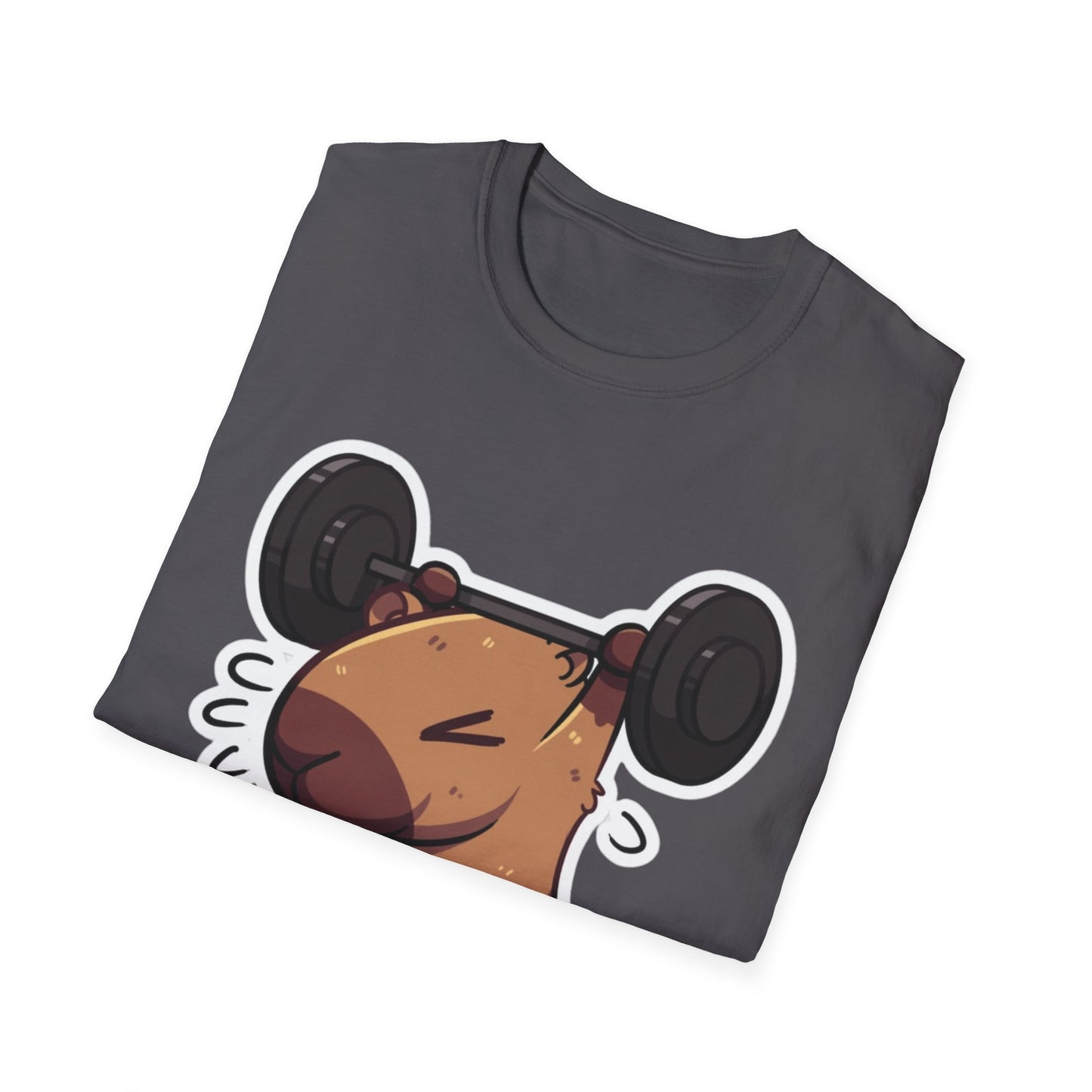 Cute Weightlifting Capybara Unisex Softstyle T-Shirt