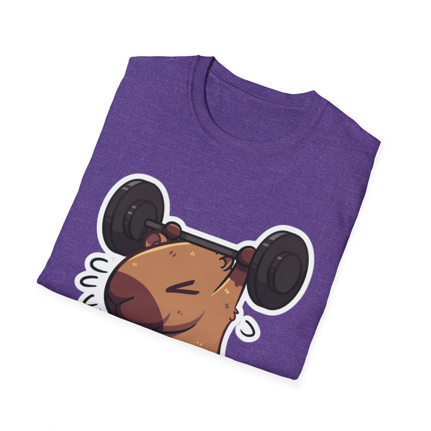 Cute Weightlifting Capybara Unisex Softstyle T-Shirt