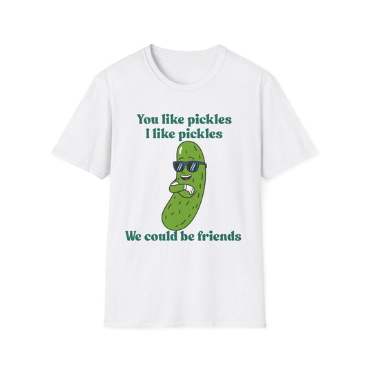 Pickle Friends Unisex Softstyle T-Shirt – Fun & Quirky Humor Tee for Food Lovers