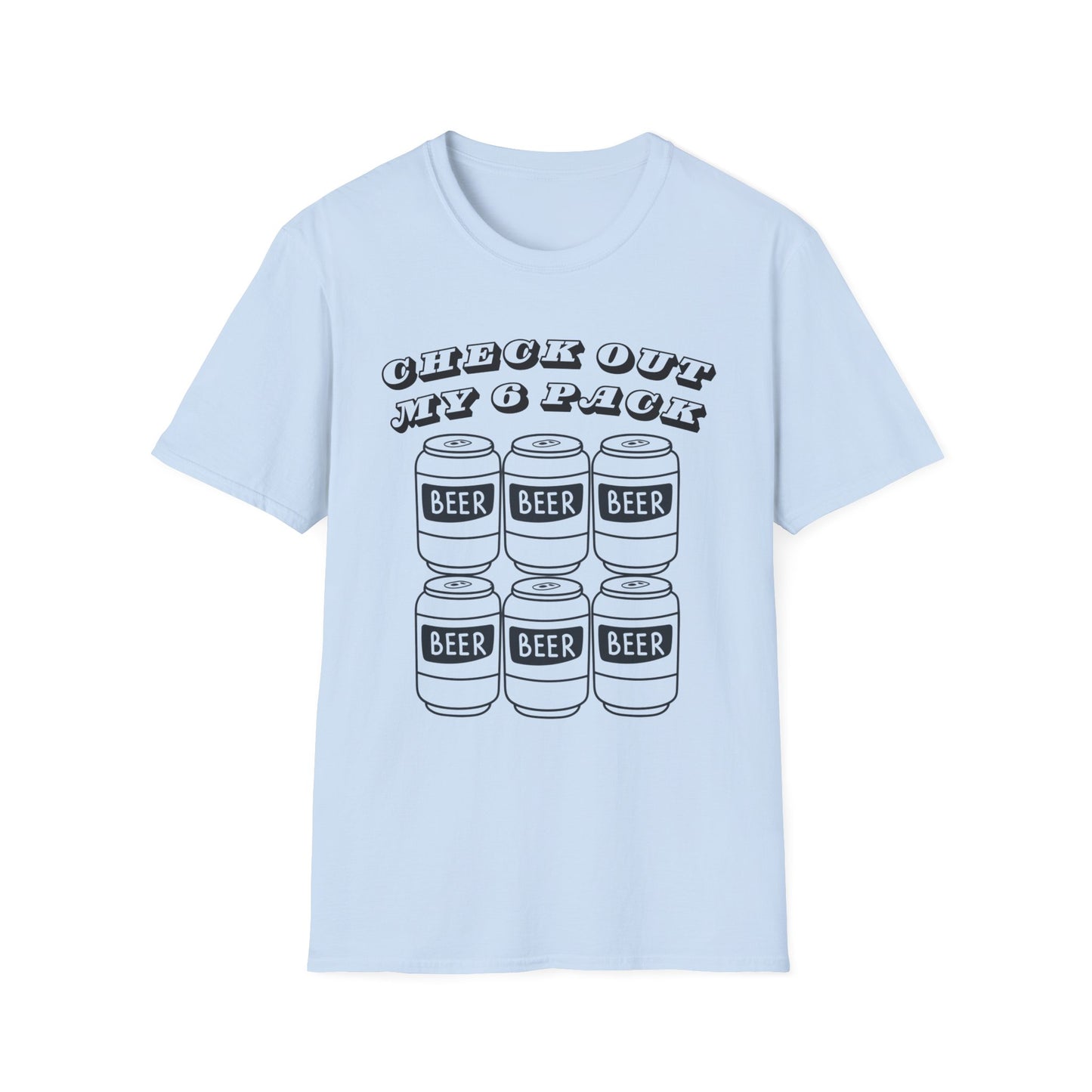 Funny Beer Graphic Unisex T-Shirt - "Check Out My 6 Pack" - Perfect for Parties and Casual Wear