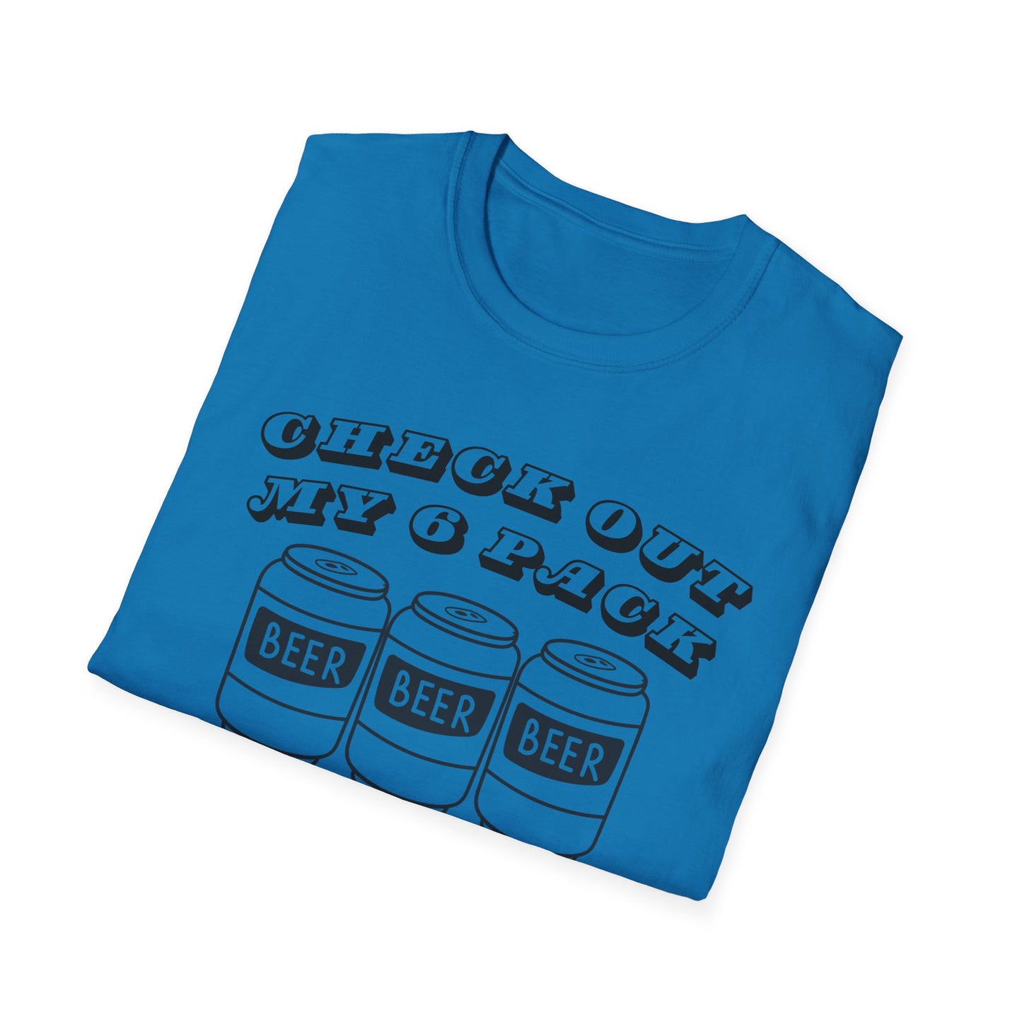 Funny Beer Graphic Unisex T-Shirt - "Check Out My 6 Pack" - Perfect for Parties and Casual Wear