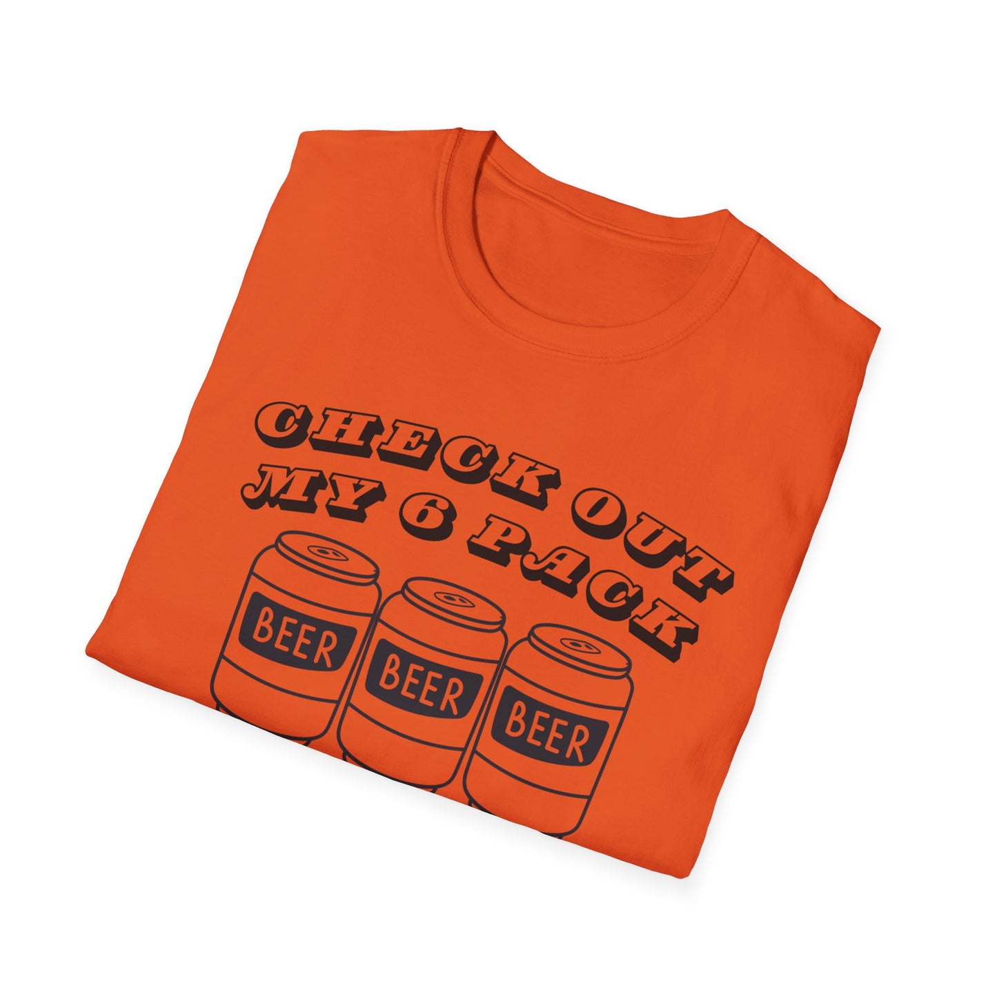 Funny Beer Graphic Unisex T-Shirt - "Check Out My 6 Pack" - Perfect for Parties and Casual Wear