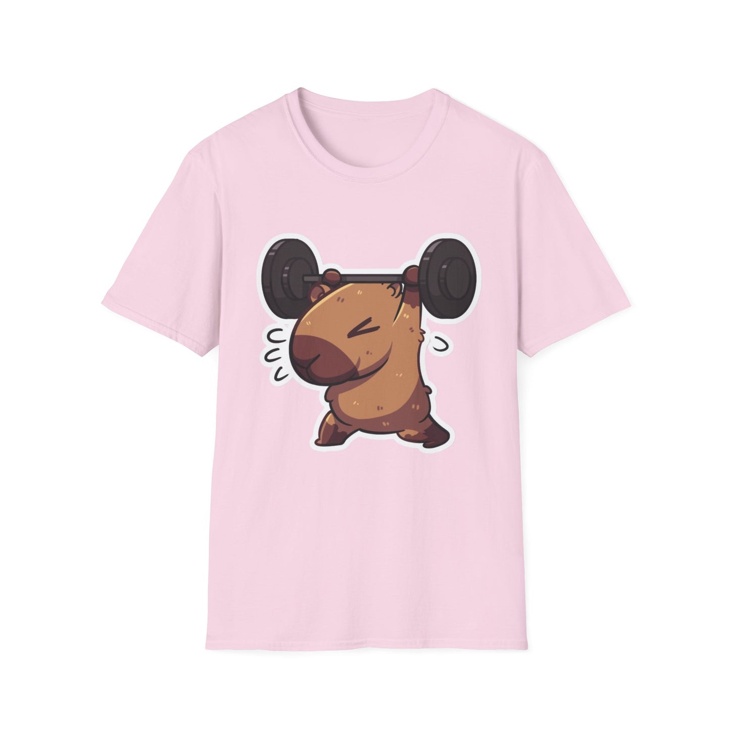 Cute Weightlifting Capybara Unisex Softstyle T-Shirt