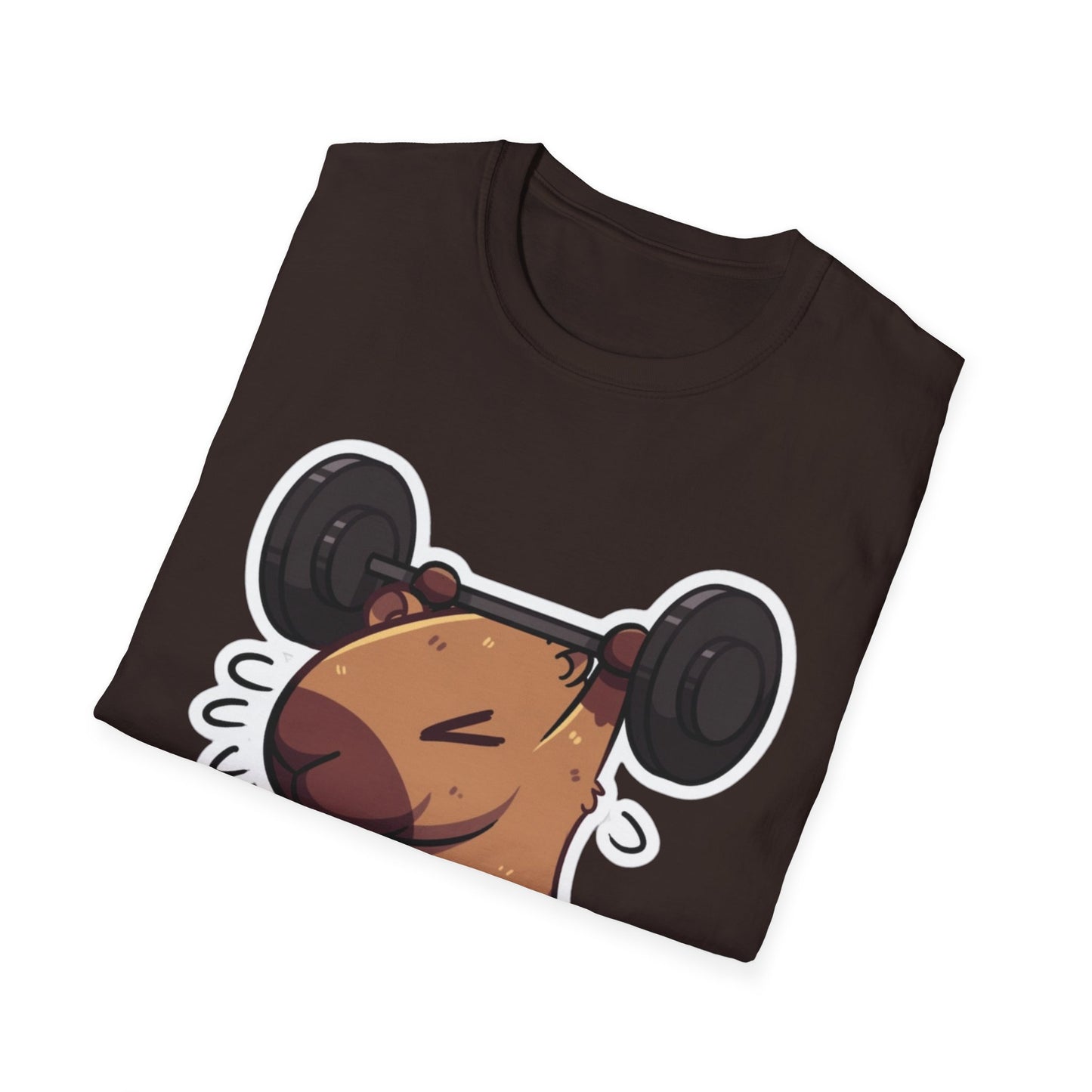 Cute Weightlifting Capybara Unisex Softstyle T-Shirt