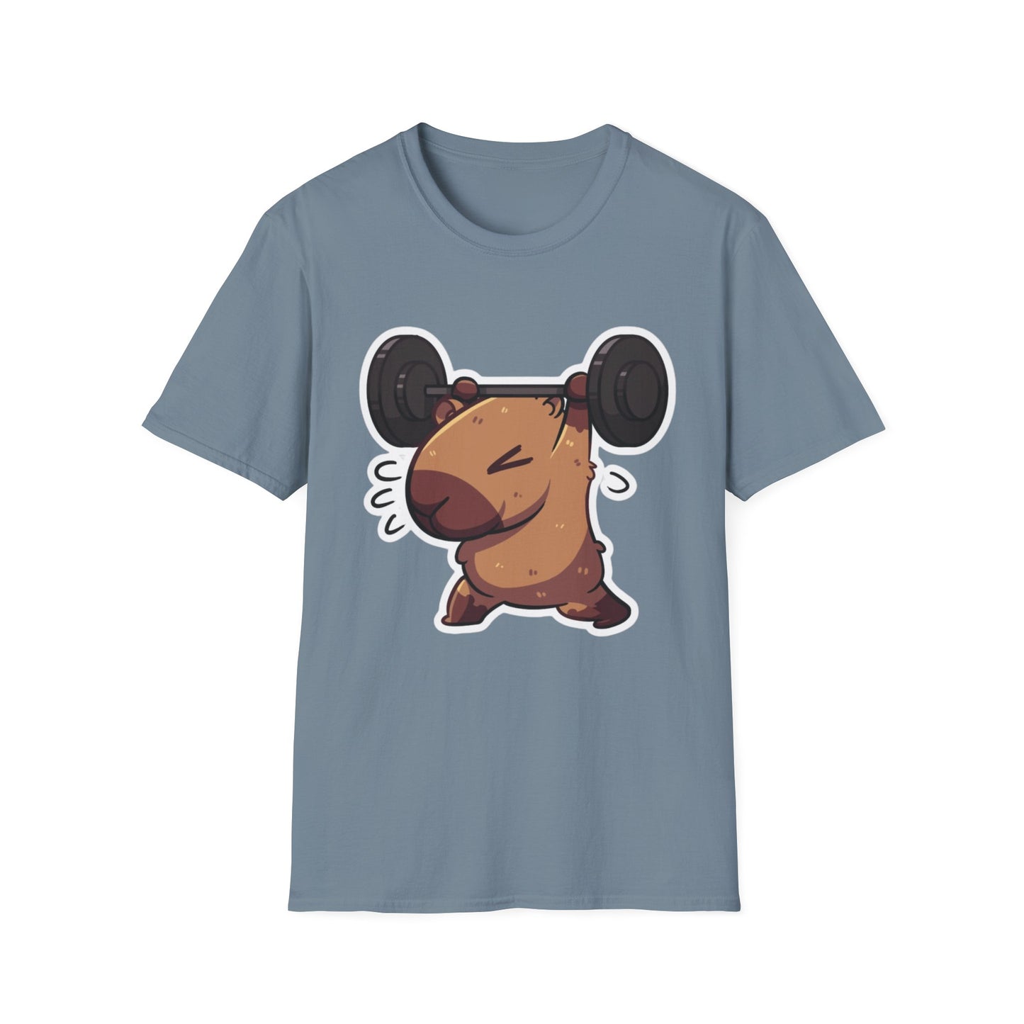 Cute Weightlifting Capybara Unisex Softstyle T-Shirt