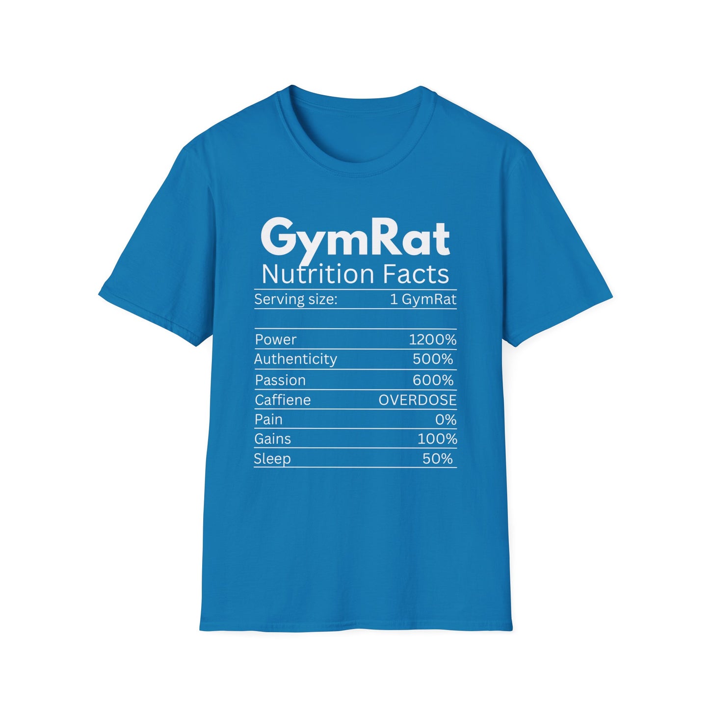 Gym Rat Nutrition Facts T-Shirt - Unisex Fitness Tee for Workout Lovers
