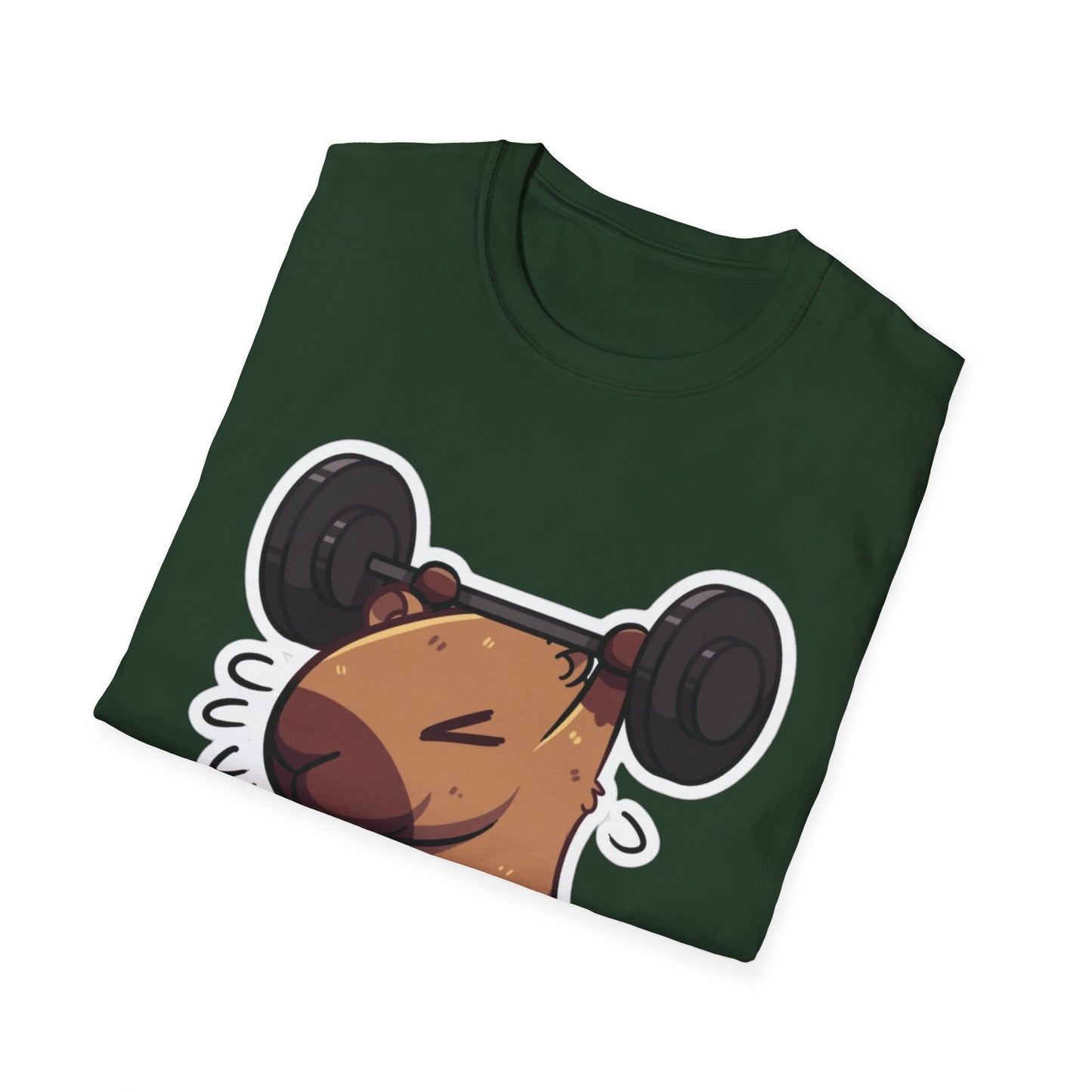Cute Weightlifting Capybara Unisex Softstyle T-Shirt