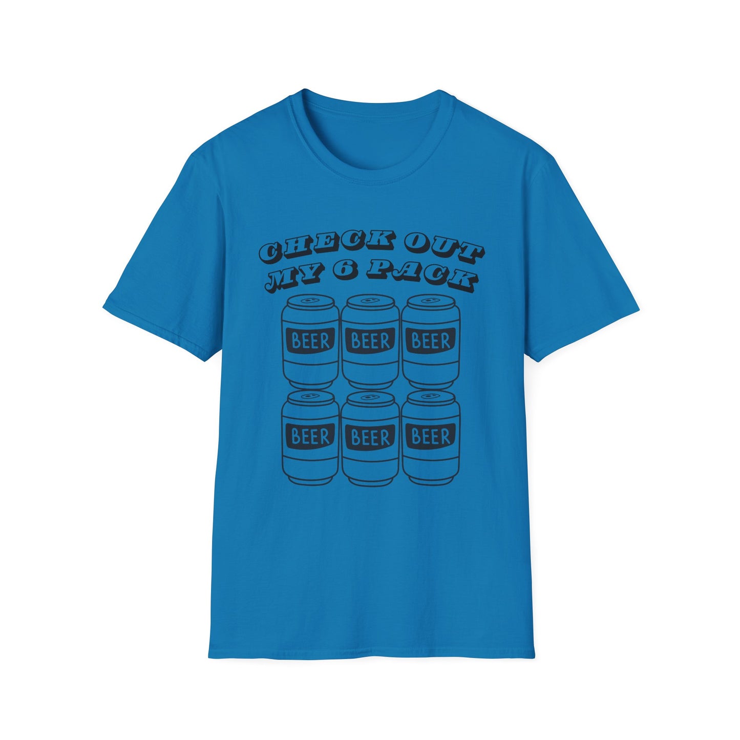 Funny Beer Graphic Unisex T-Shirt - "Check Out My 6 Pack" - Perfect for Parties and Casual Wear