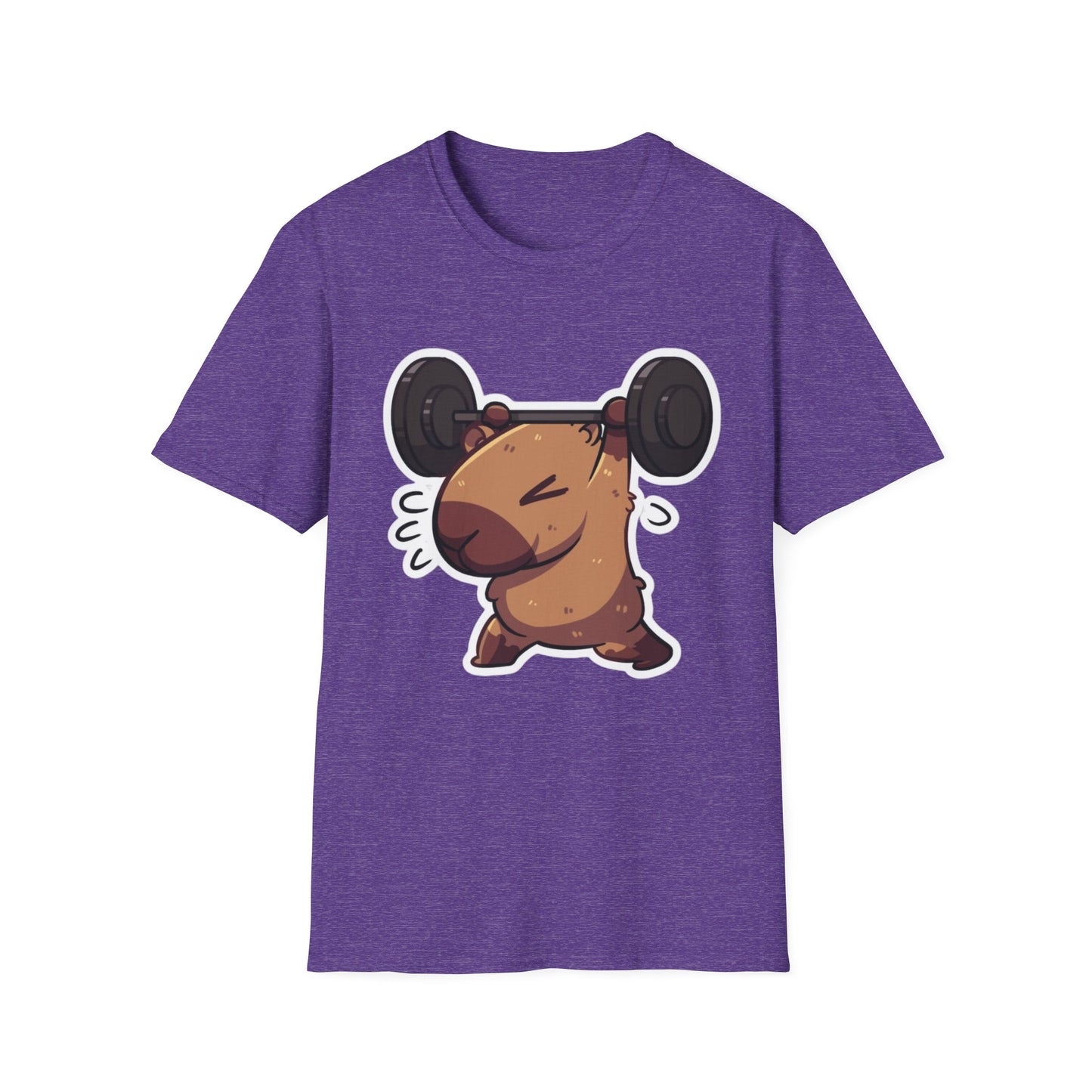 Cute Weightlifting Capybara Unisex Softstyle T-Shirt
