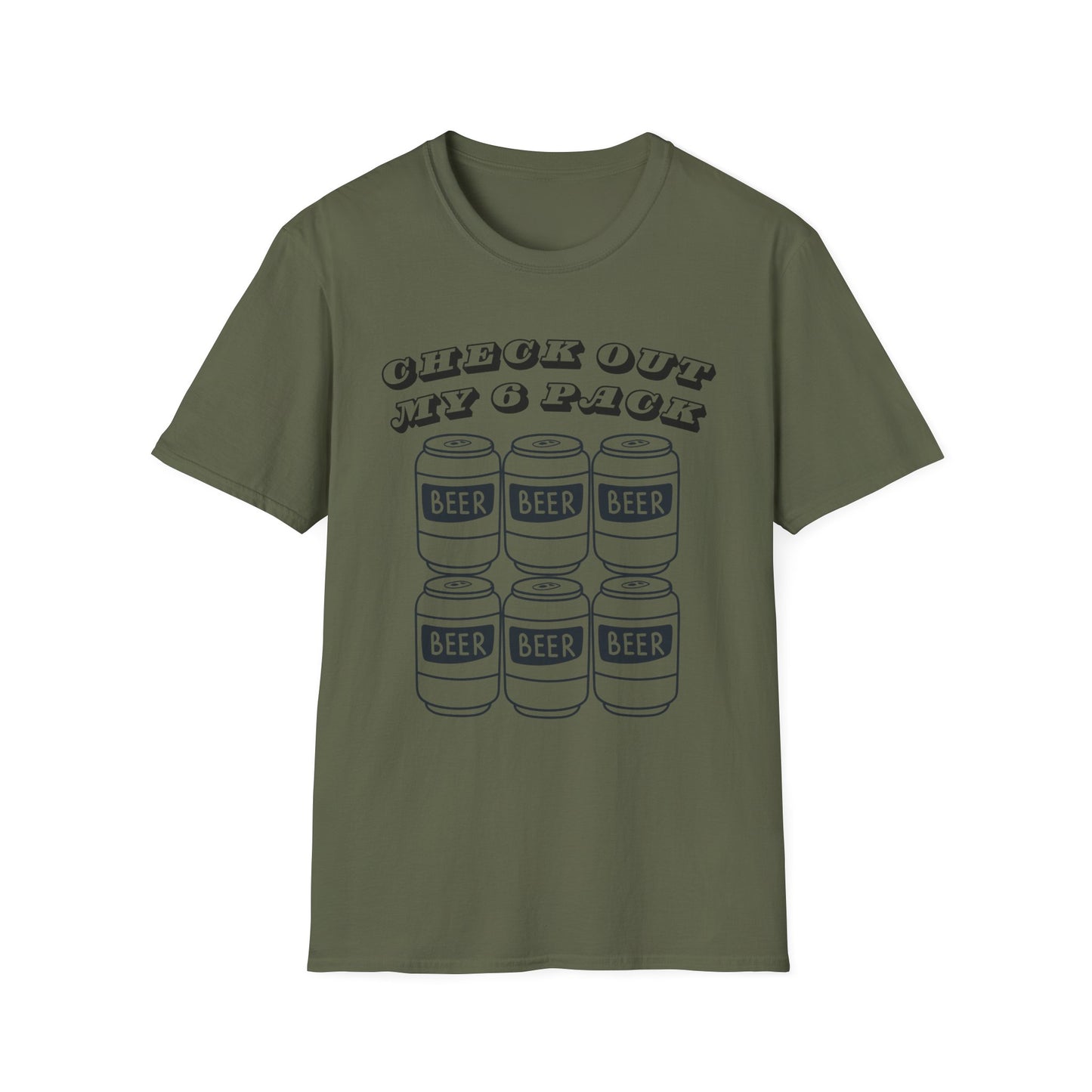 Funny Beer Graphic Unisex T-Shirt - "Check Out My 6 Pack" - Perfect for Parties and Casual Wear