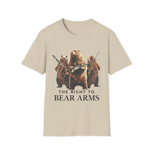Unisex Softstyle T-Shirt - "The Right to Bear Arms" Bear Graphic Tee
