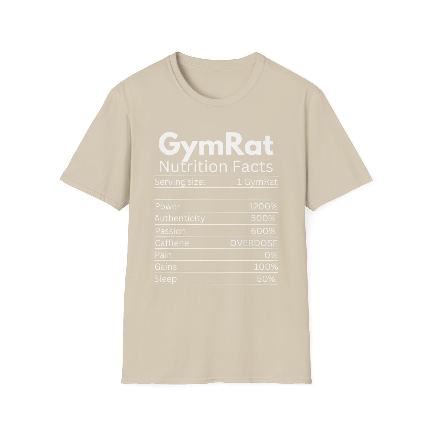 Gym Rat Nutrition Facts T-Shirt - Unisex Fitness Tee for Workout Lovers