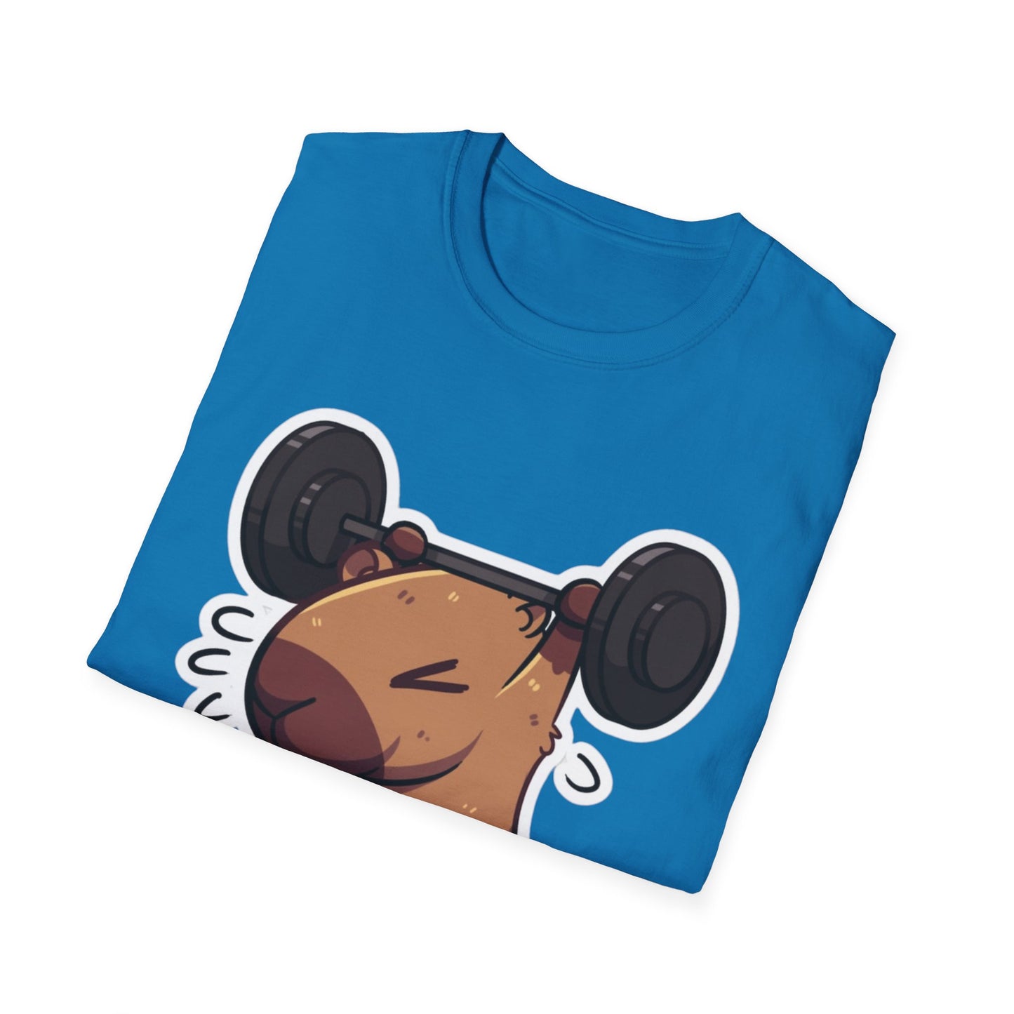 Cute Weightlifting Capybara Unisex Softstyle T-Shirt
