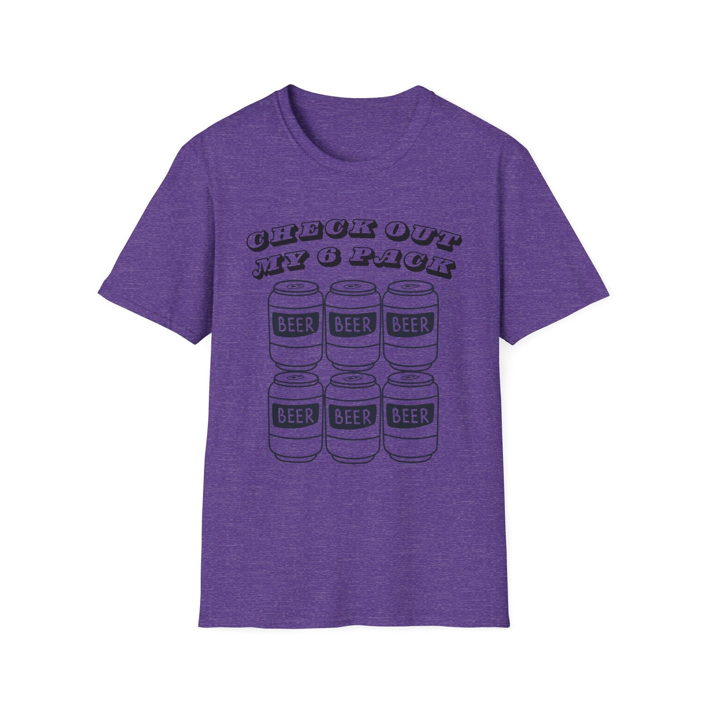 Funny Beer Graphic Unisex T-Shirt - "Check Out My 6 Pack" - Perfect for Parties and Casual Wear