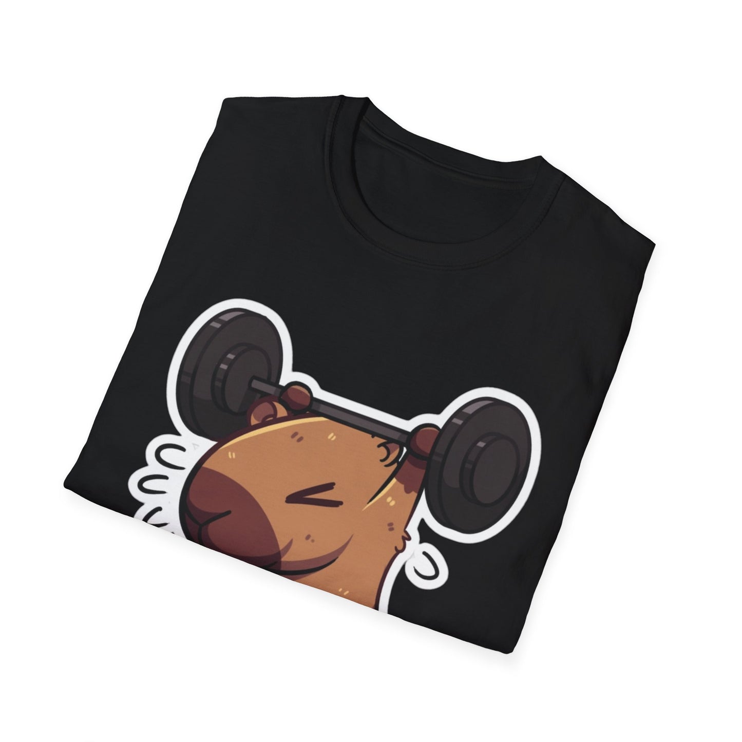 Cute Weightlifting Capybara Unisex Softstyle T-Shirt