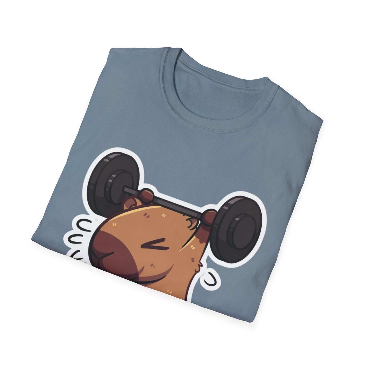 Cute Weightlifting Capybara Unisex Softstyle T-Shirt
