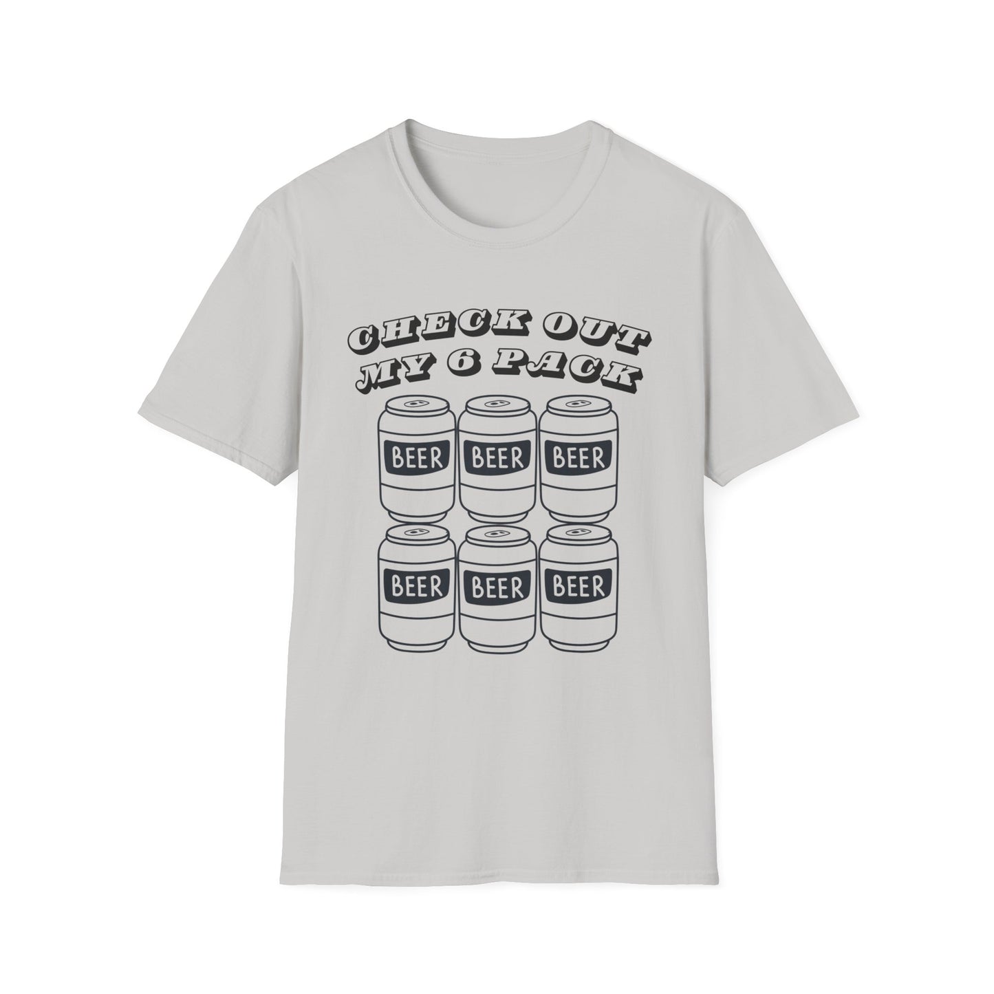 Funny Beer Graphic Unisex T-Shirt - "Check Out My 6 Pack" - Perfect for Parties and Casual Wear