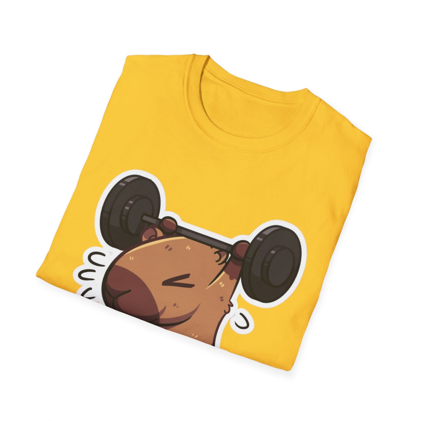 Cute Weightlifting Capybara Unisex Softstyle T-Shirt