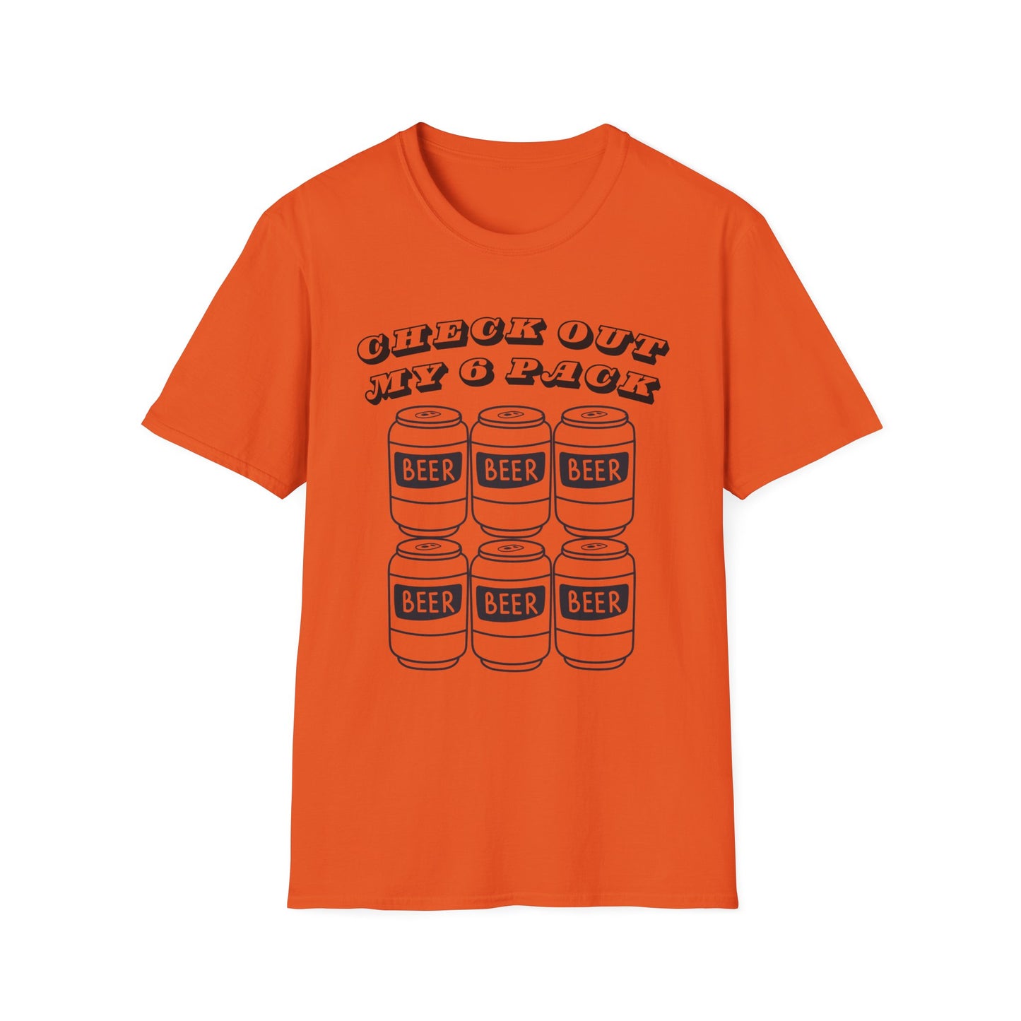 Funny Beer Graphic Unisex T-Shirt - "Check Out My 6 Pack" - Perfect for Parties and Casual Wear