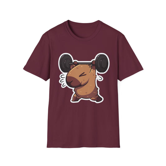 Cute Weightlifting Capybara Unisex Softstyle T-Shirt